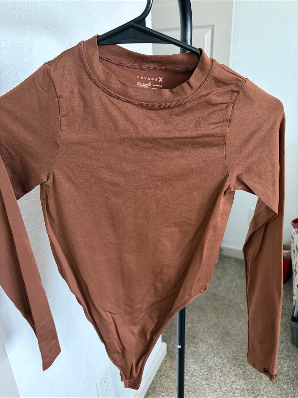 Savage X Fenty Rust Brown Long-Sleeve Bodysuit
